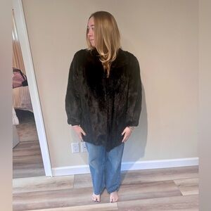 Elegant Espresso Brown Genuine Mink Fur Coat